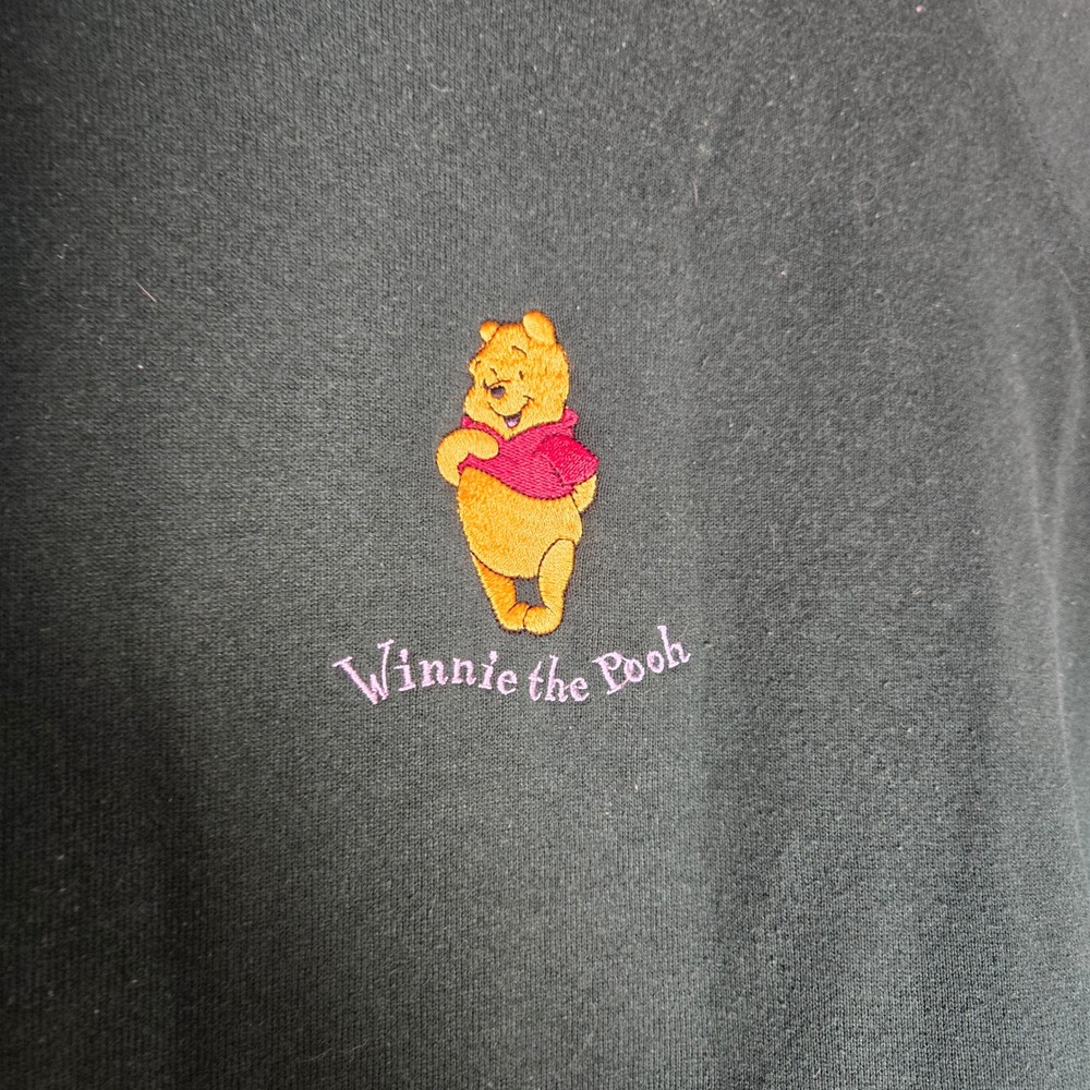 Vtg Rare Fruit of the Loom Sweatshirt Winnie The Pooh Embroidered Green Disney L - Picture 6 of 10
